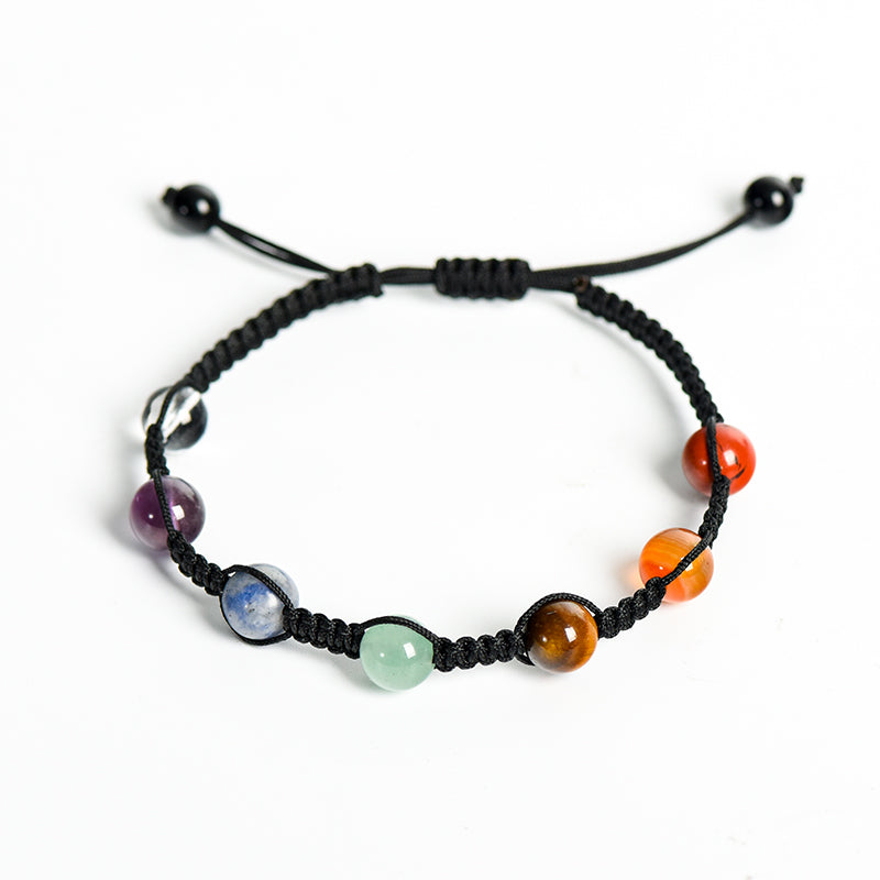 Seven chakra braid bracelet